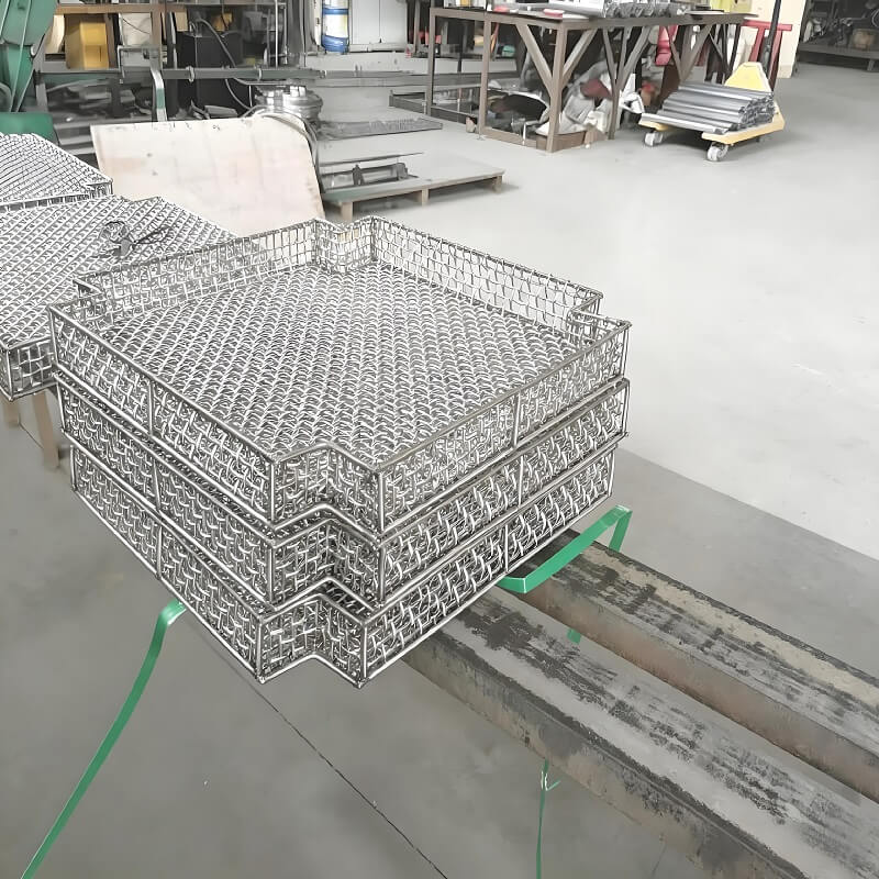 Keranjang Jaring Sintering Metalurgi Serbuk Untuk Bagian Logam Proses Sinter Suhu Tinggi